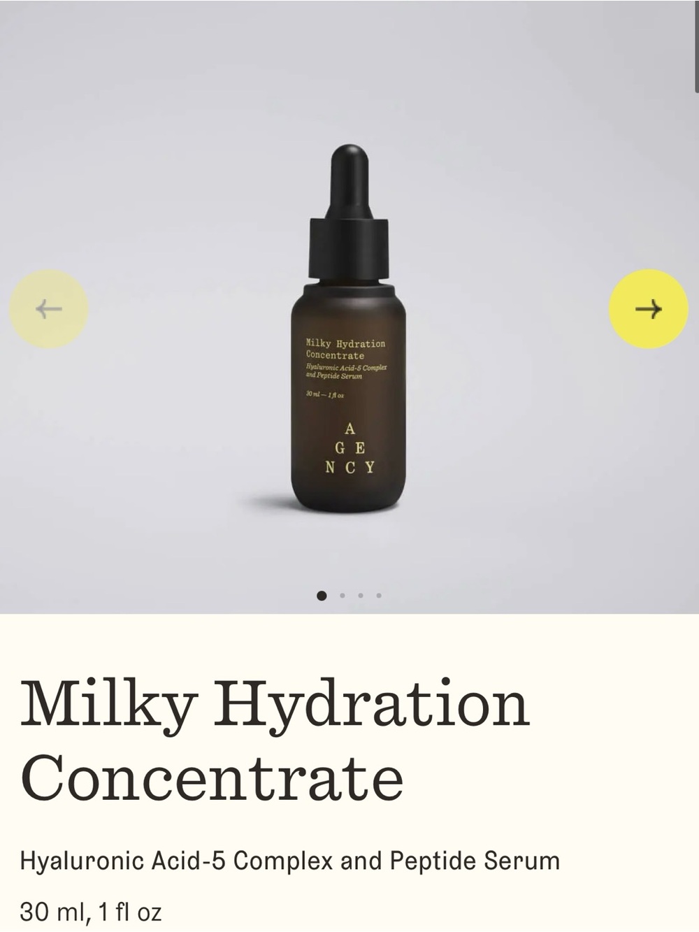 New in box Agency Milky Hydration Concentrate - Serum - Anti-aging - plus Gift